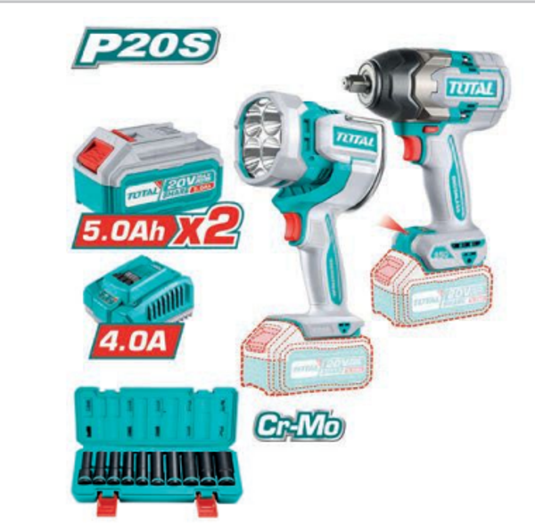 COMBO LLAVE DE IMPACTO / FOCO A BATERÍA MOD. TOSLI241181E