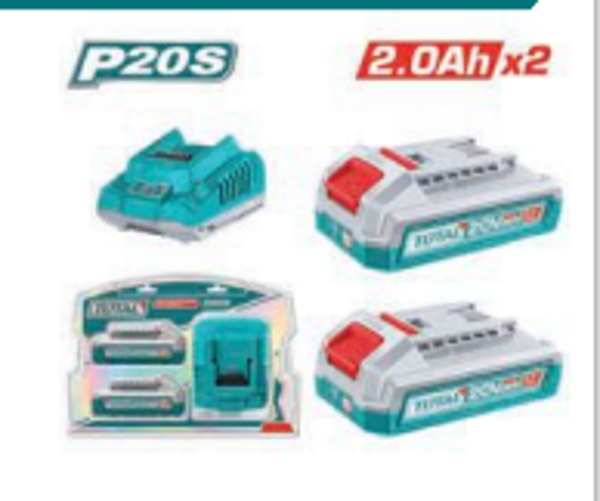 PACK 2 BATERÍAS 2AH + CARGADOR RÁPIDO MOD. TFBCPK2212E