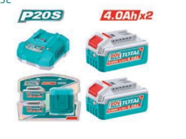 PACK 2 BATERÍAS 4AH + CARGADOR RÁPIDO MOD. TFBCPK2013E