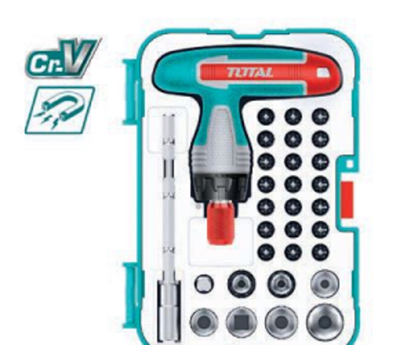 LLAVE T CON JUEGO DE PUNTAS Y VASOS MOD. TACSD30316