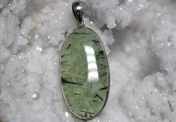 Pendentif Prehnite  Argent 925