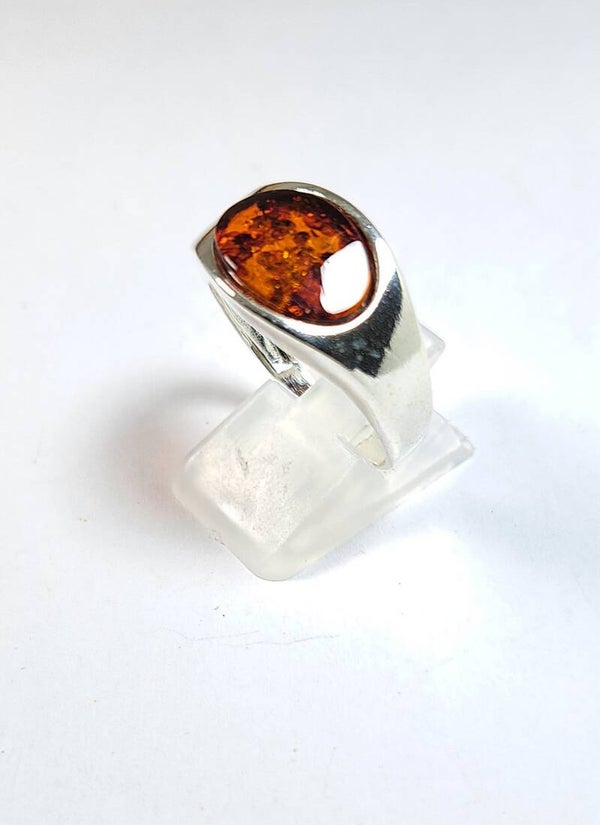 Bague "Chevalière" Ambre T64