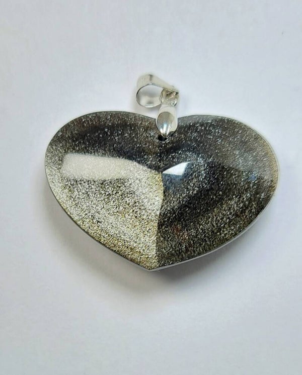 Pendentif Obsidienne argenté