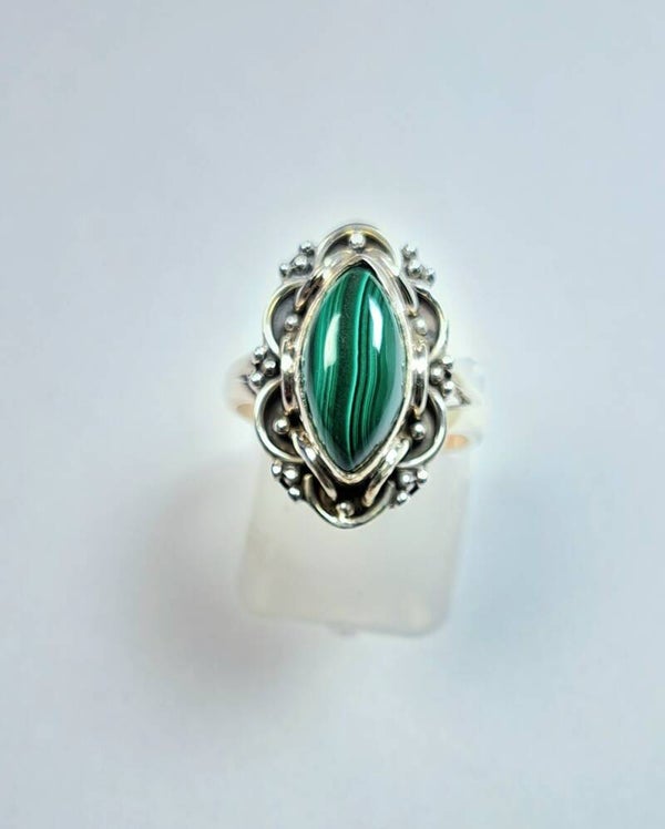 Bague en Malachite T51