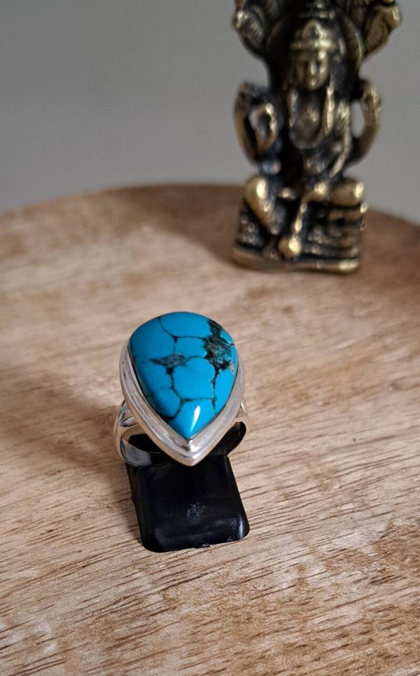 Bague Turquoise et Argent T57