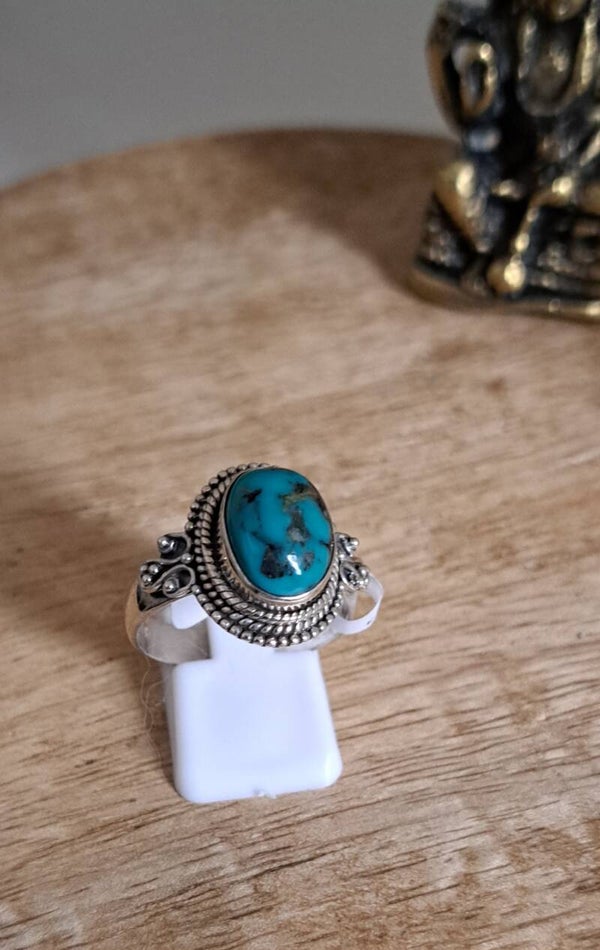 Bague Turquoise en argent T61