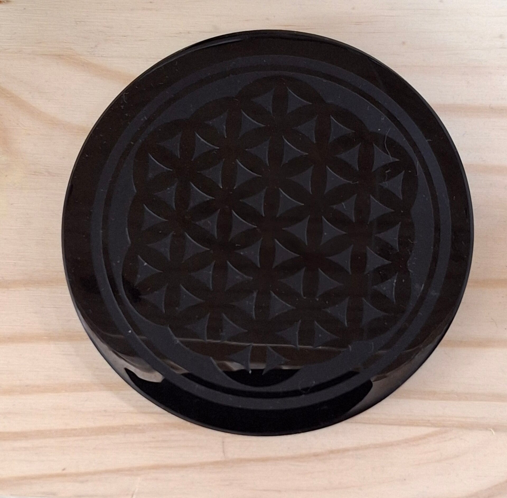 Fleur de vie obsidienne noir