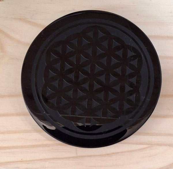 Fleur de vie obsidienne noir