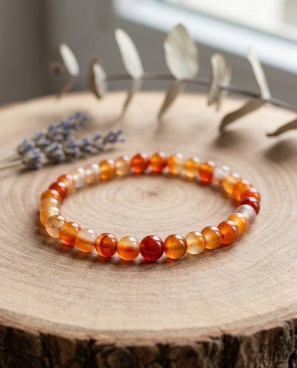 Bracelet Cornaline " Féminin, peur et colère"
