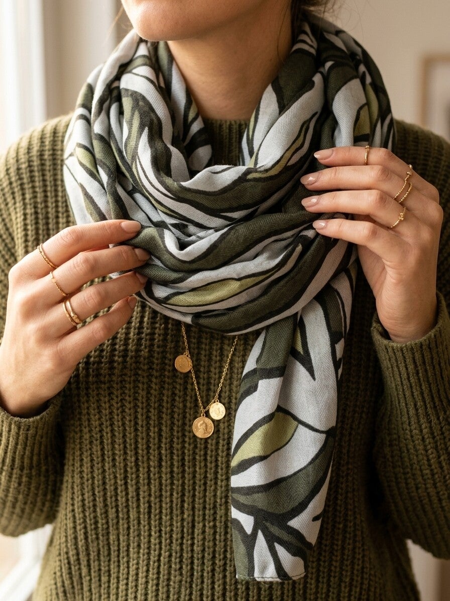 foulard viscose kaki