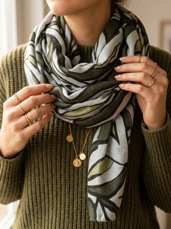 foulard viscose kaki