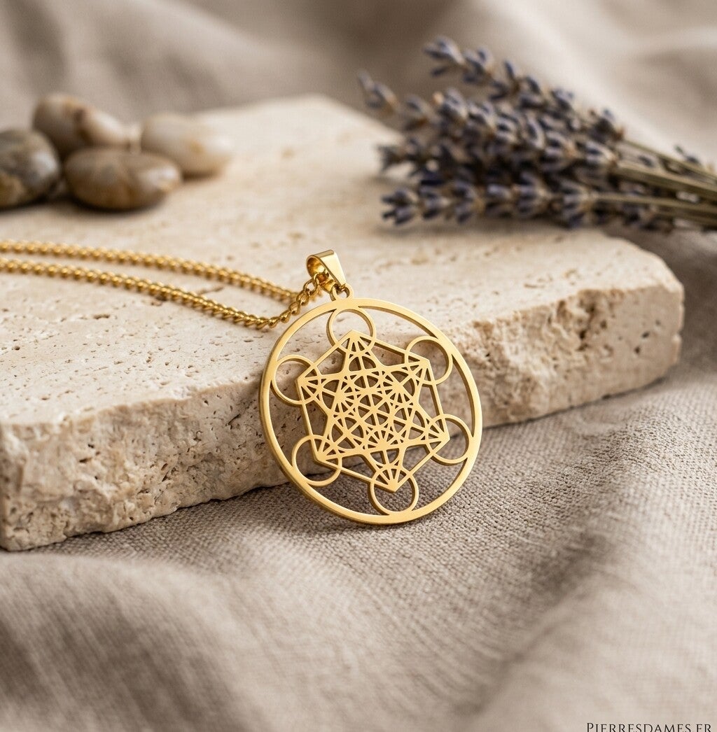 Pendentif metatron acier
