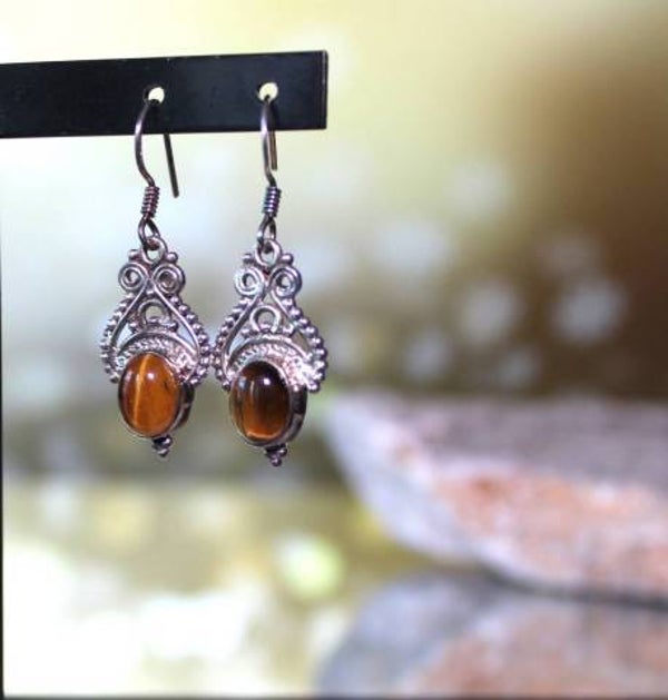 Boucles d'oreilles Oeil de Tigre