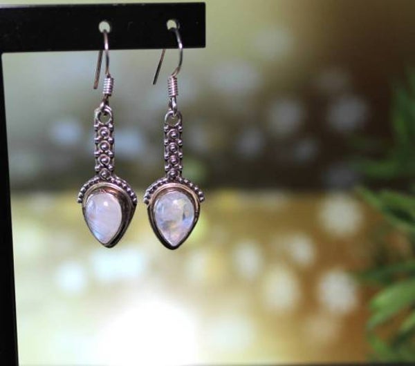 Boucles d'Oreilles Pierre de Lune