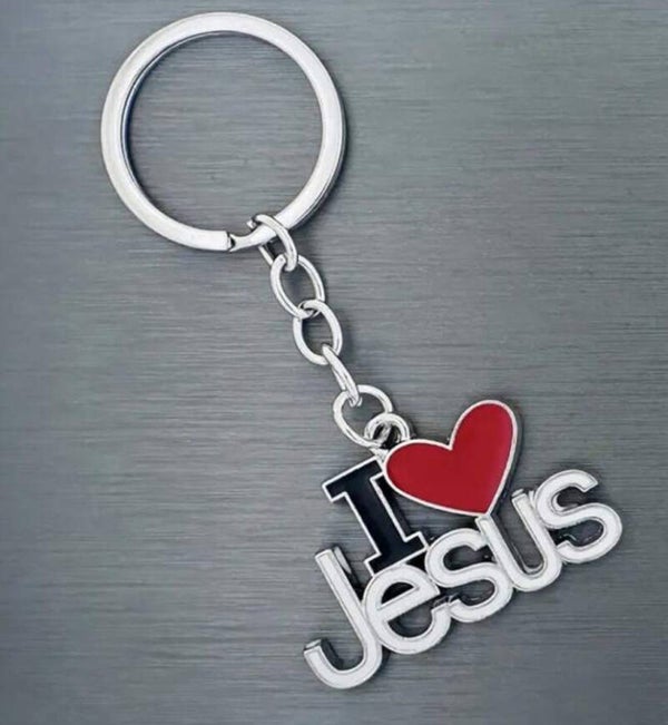 I Love Jesus Metal Keychain