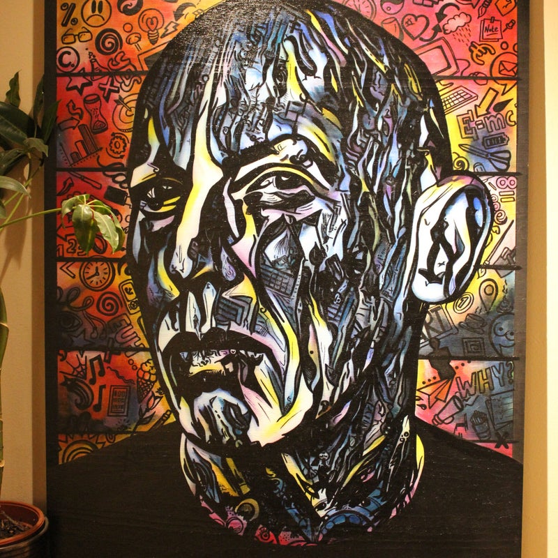 "Overthinker" 90x120cm wood panel