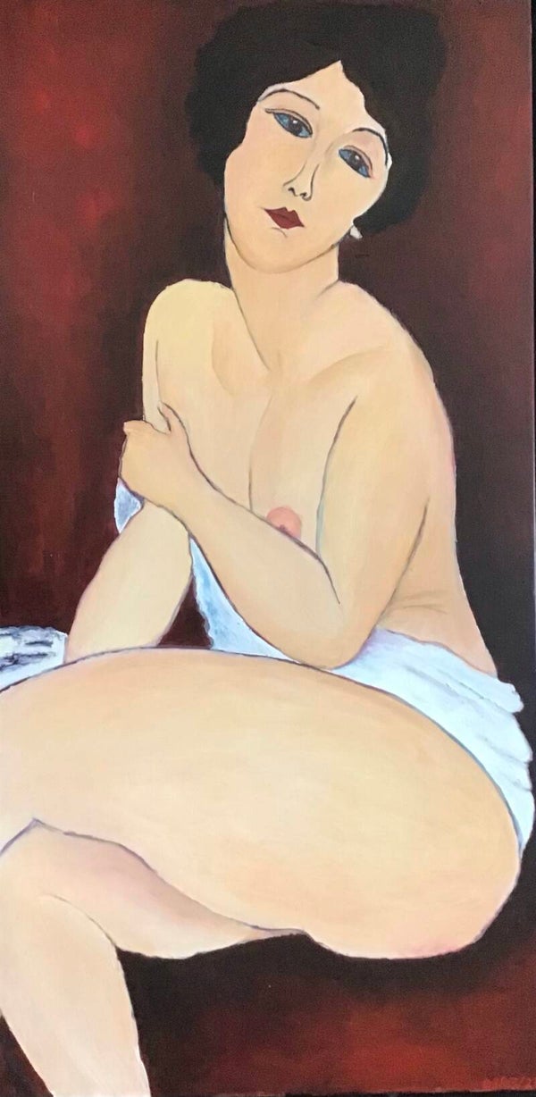 Les copies: "Nu assis sur un divan" d'après Modigliani