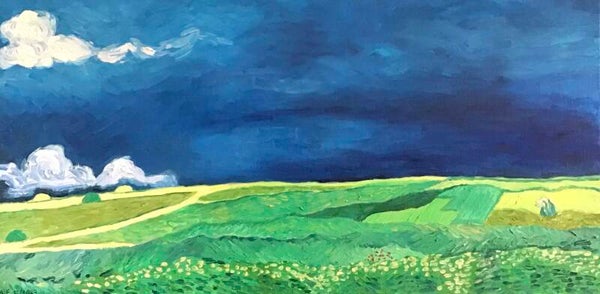 Les copies: "Champ de blé sous des nuages d'orage" d'après Van Gogh