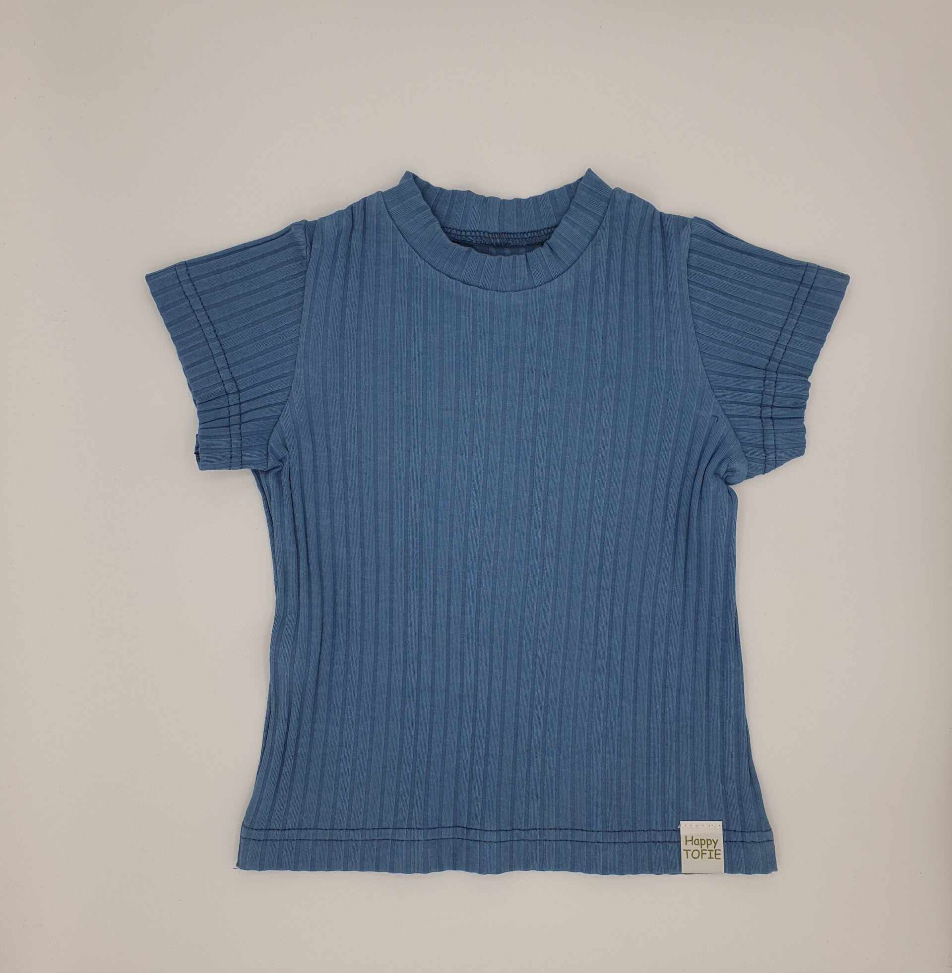 T-shirt brede rib blauw / Spring Lake