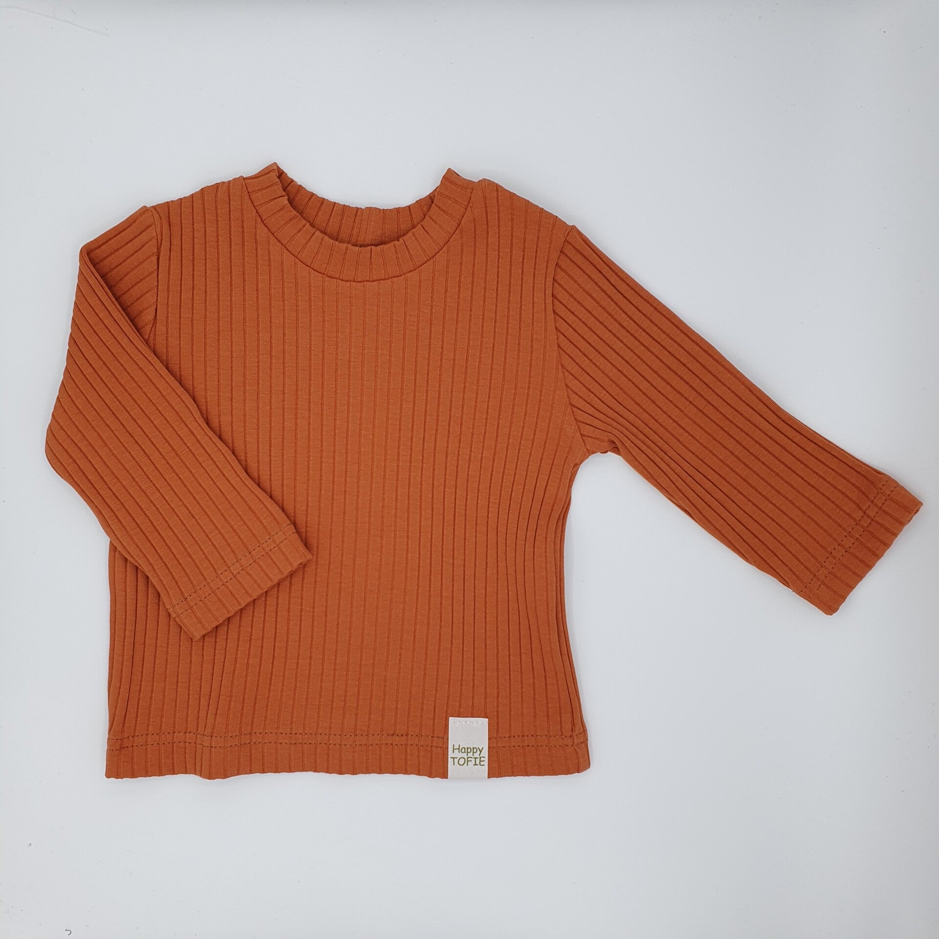 Rib longsleeve shirt, herfstblad tricot.