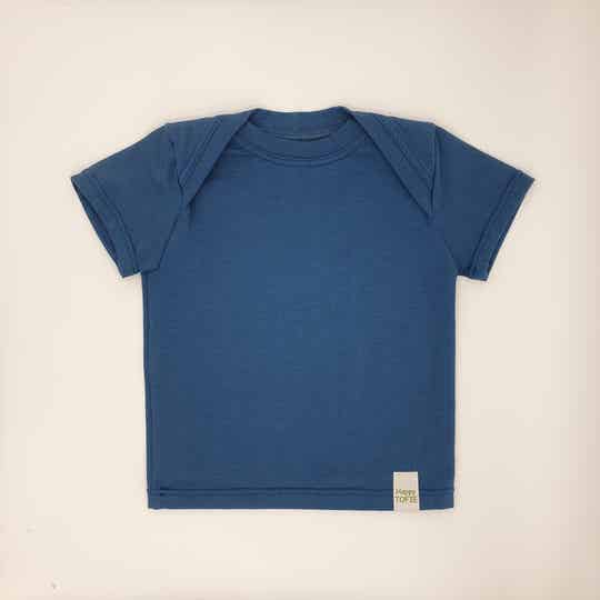T-shirt met enveloppehals blauw