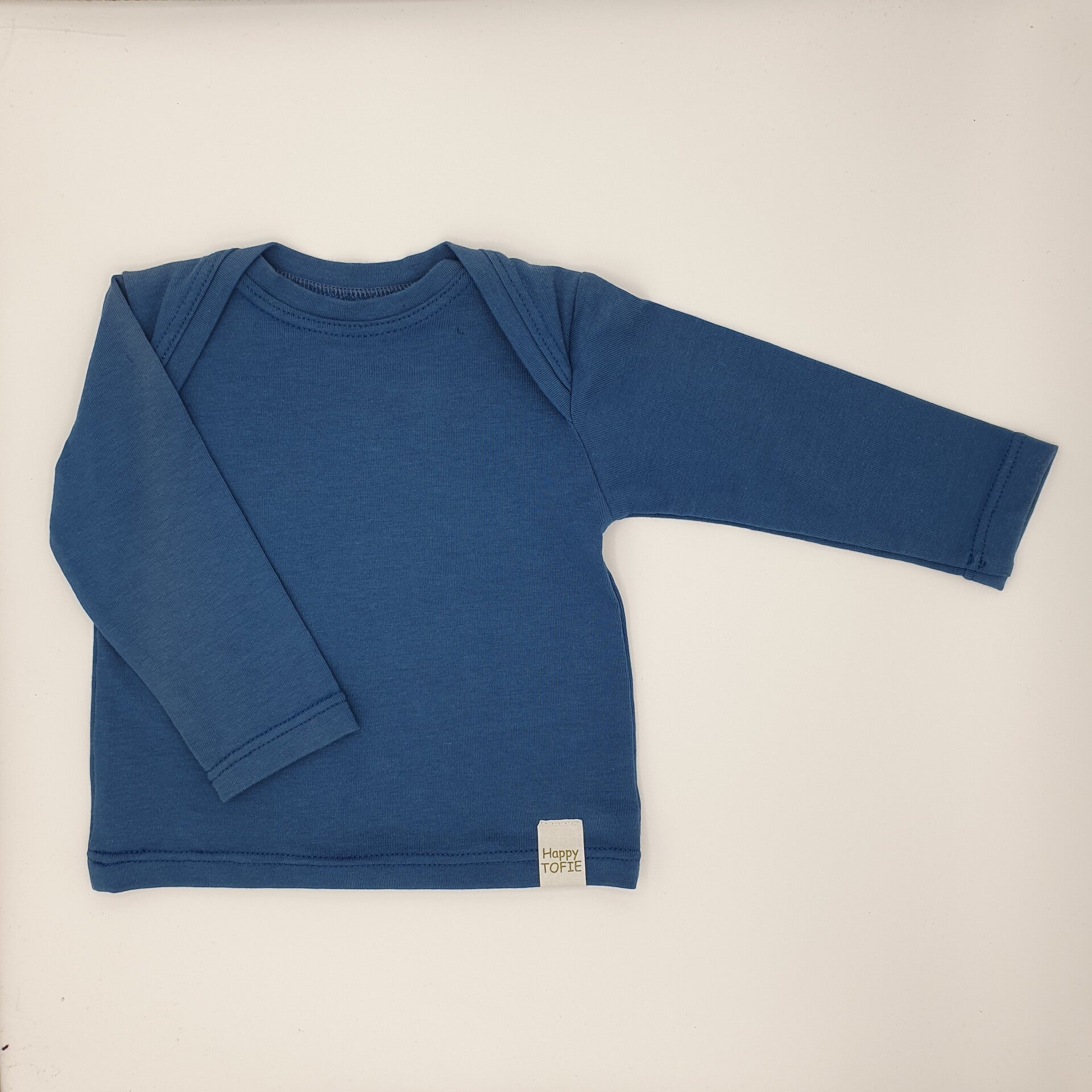 Longsleeve met enveloppehals blauw