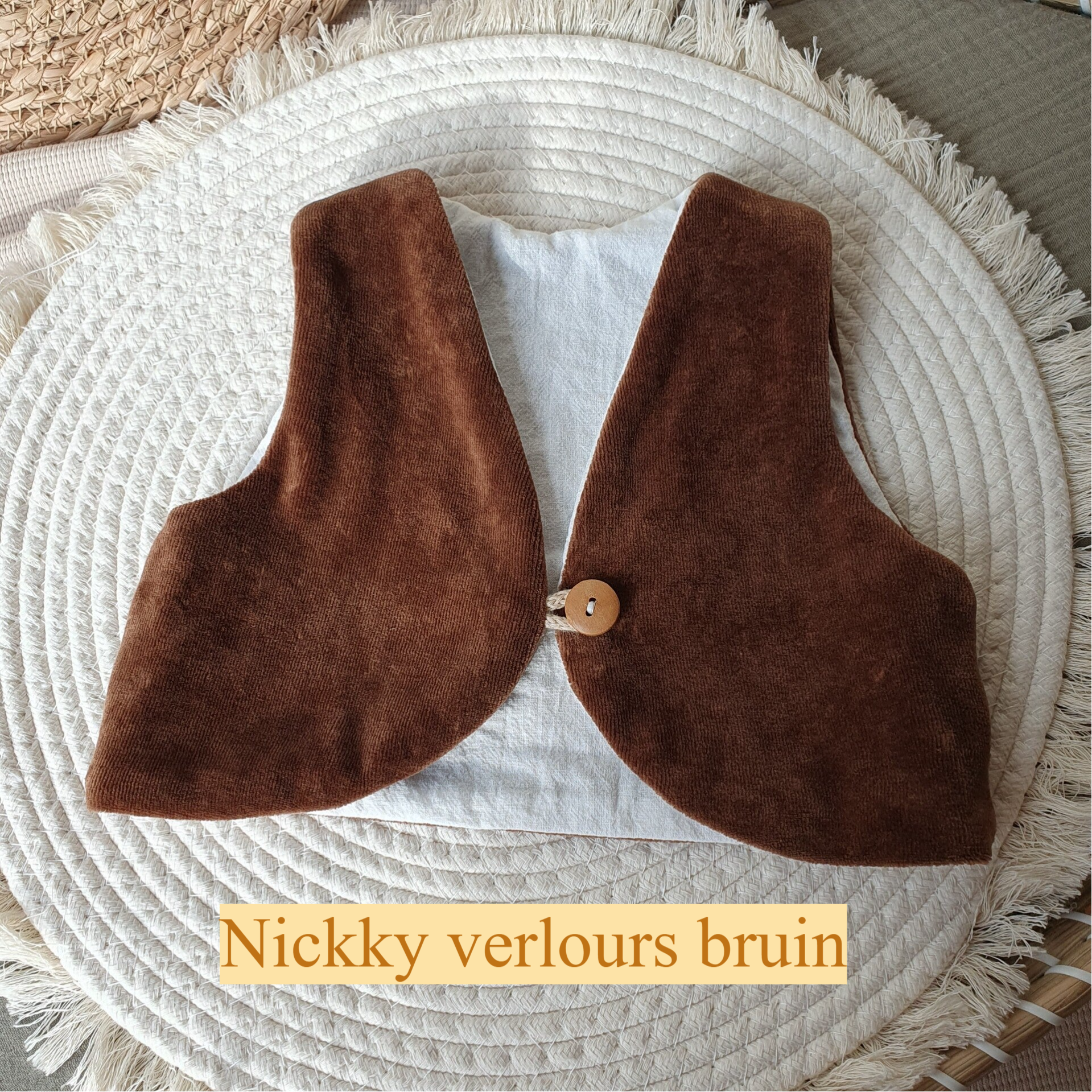 Gilet "stof naar keuze".