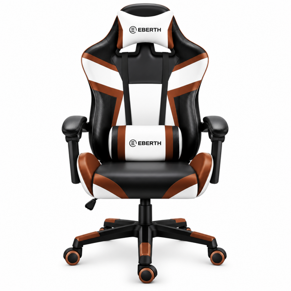 Herzberg HG-8082: Gaming- en Bureaustoel met T-vormig accent (Coffee)