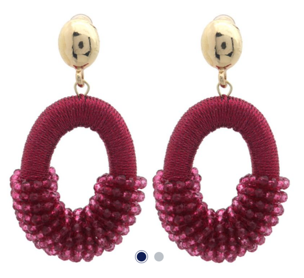 Bordeaux oorbellen - 109