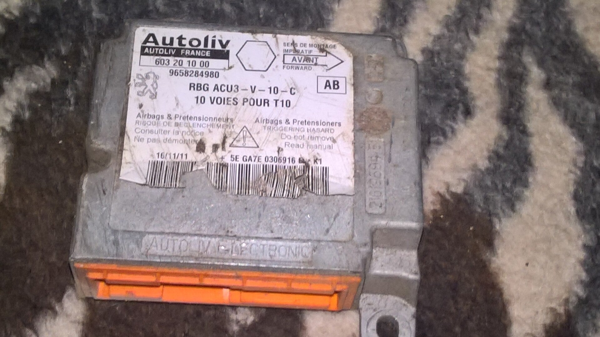 Légzsák központi vezérlőegység  Peugeot 206 - 9658284980