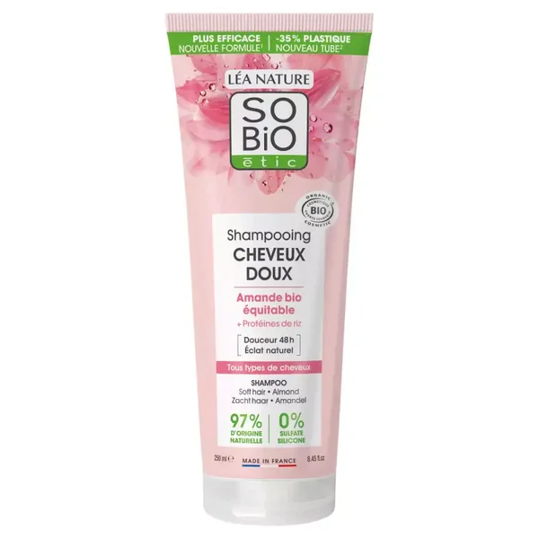 Shampooing cheveux doux, Amande bio & Protéines de riz - SO BiO étic