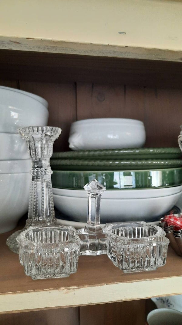 Double Salt and Pepper Crystal Holder