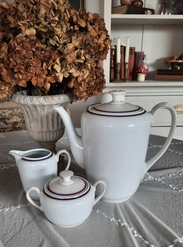 Antique Art Deco Porcelain Coffee Pot - Tea Pot Set by Zeh Scherzer Bavaria (60s)