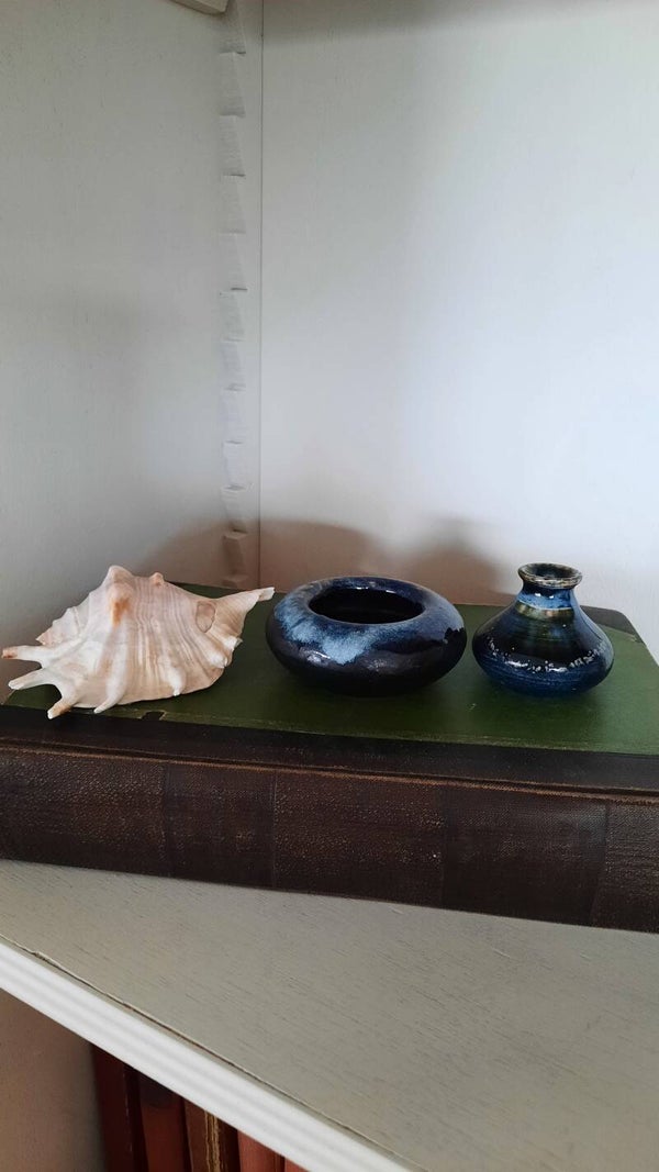 2 Vintage Miniature Stoneware Pot-Vases