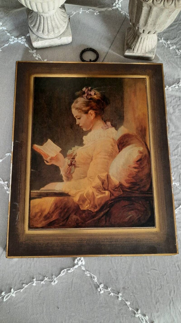 Vintage Art Print (Reproduction) of The Reader by Jean-Honoré Fragonard