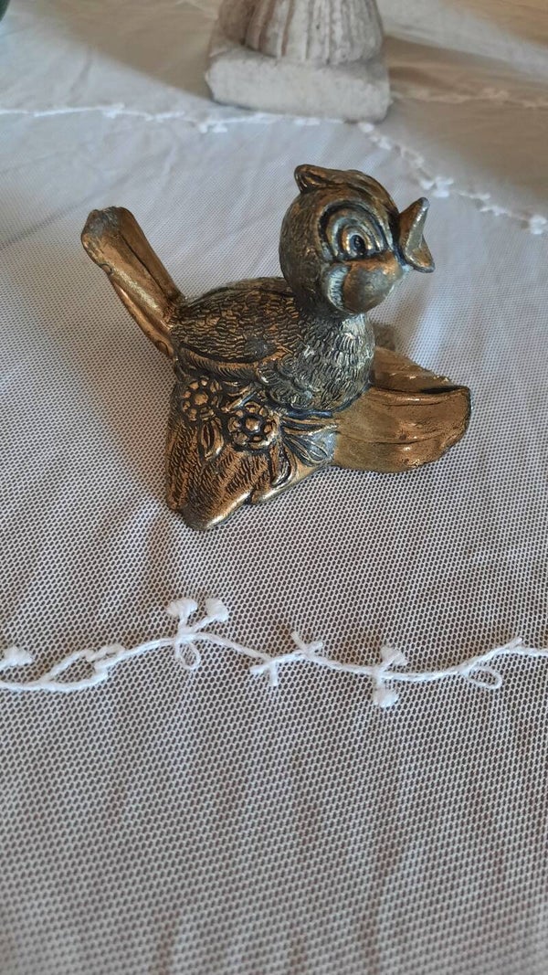 Vintage Brass Bird Figurine