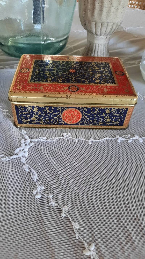 Vintage Ornate Metal Tin Box