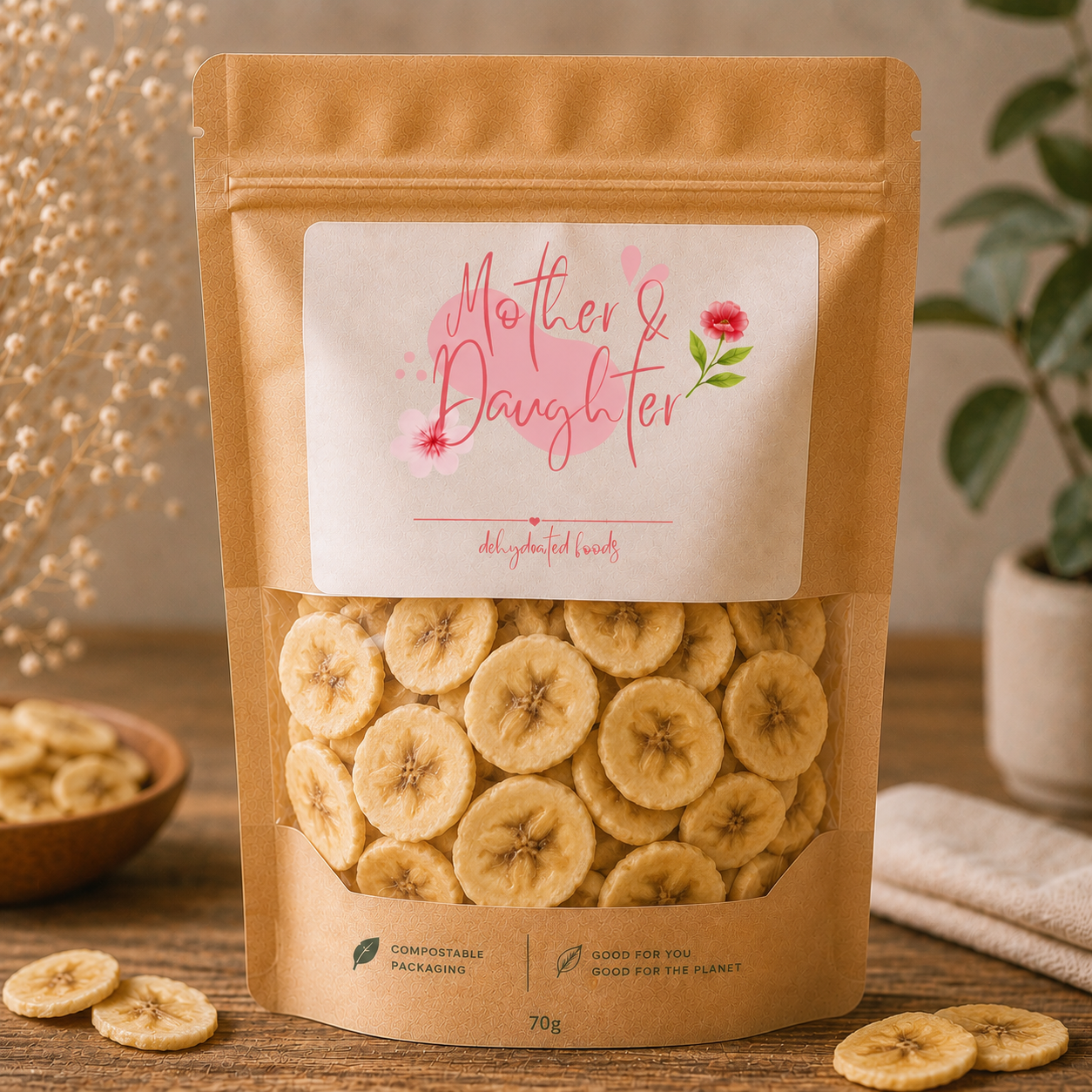 70g dehydrated bananas