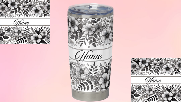 Blumen schwarz weiß mit Namen