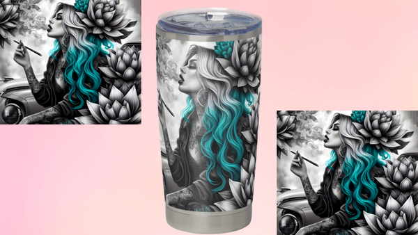 Frau mit Lotus