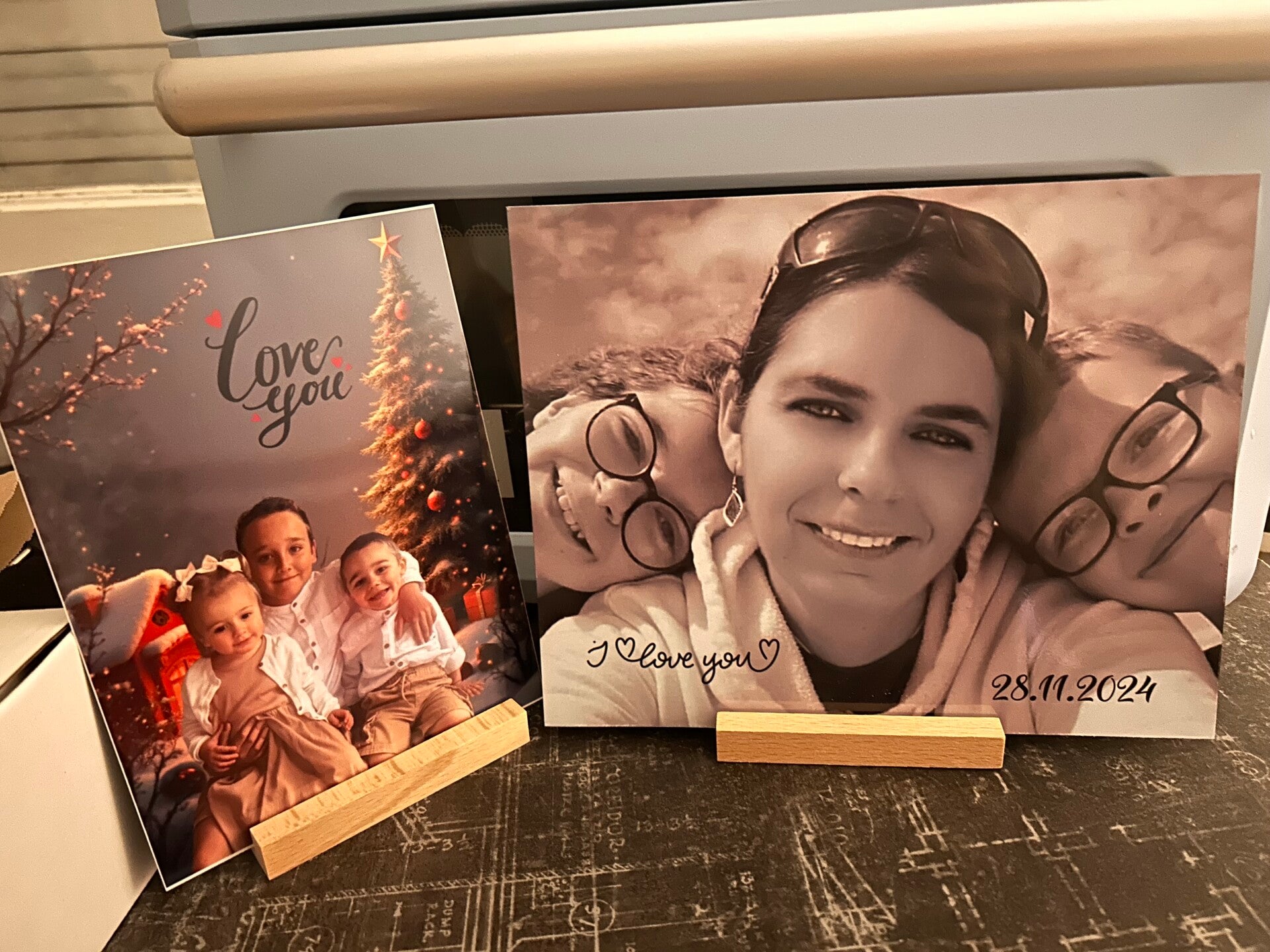 Cadre métal personnalisé avec support bois