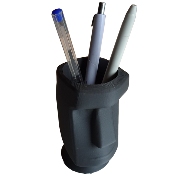 🗿 Moai Pennenhouder – 3D-geprint designstuk voor je bureau