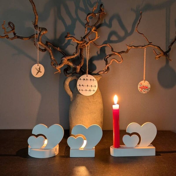 Herz Kerzenhalter - Teelichthalter & Keramik-Deko „Cordelia“