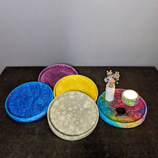 Rundes Keramik Tablett Unikat - Bubble Collection „Jamila“