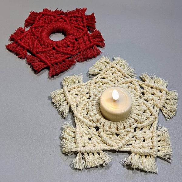 Boho Schneeflocke - Winter- und Weihnachtsdeko „Astrid“