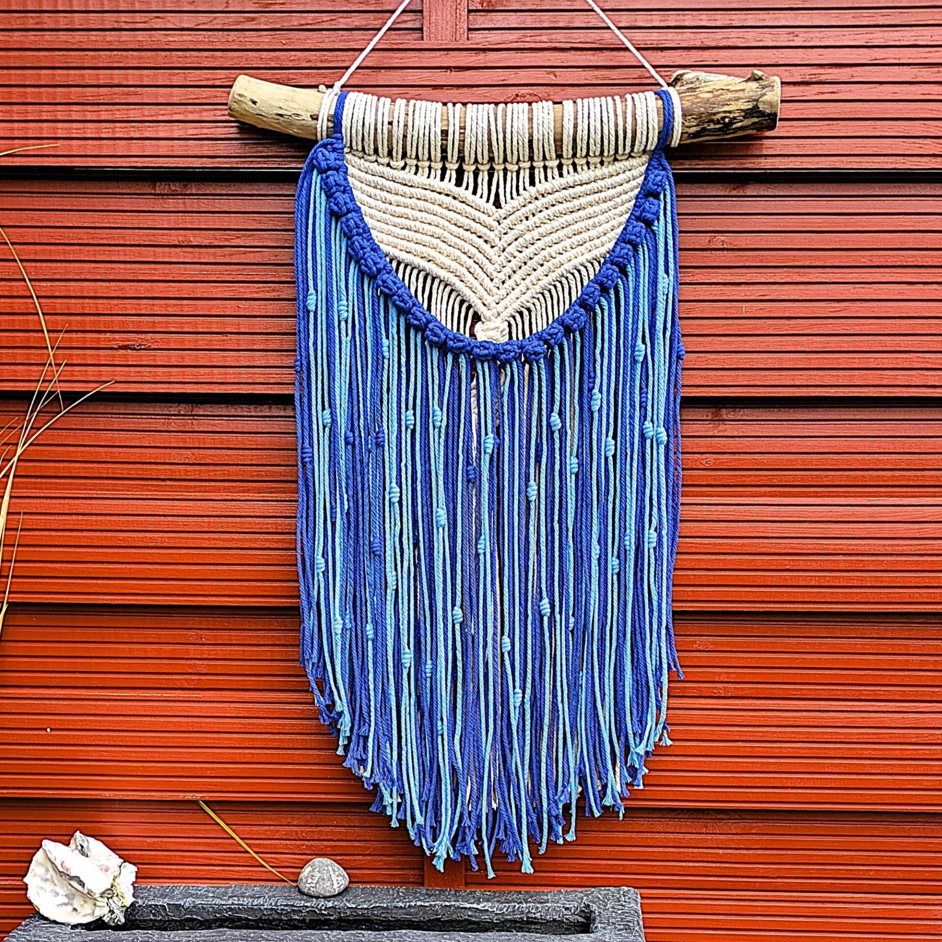 Großer Makramee Wandbehang Flosse „Keylam“