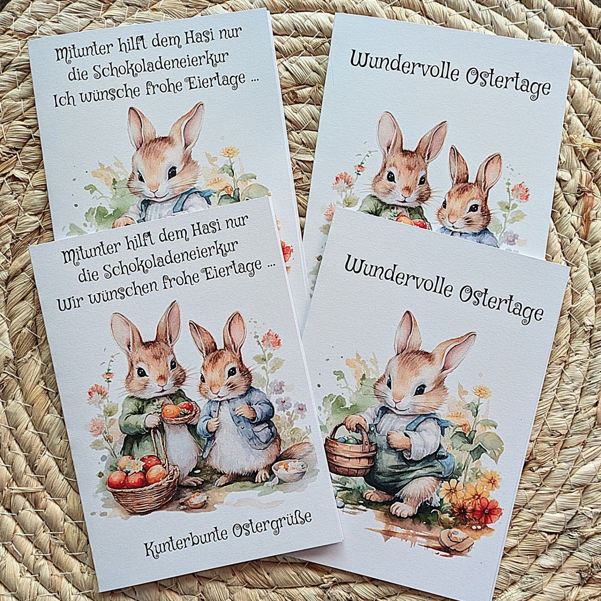 Klassische Osterkarte als Klappkarte personalisierbar „Vesna“