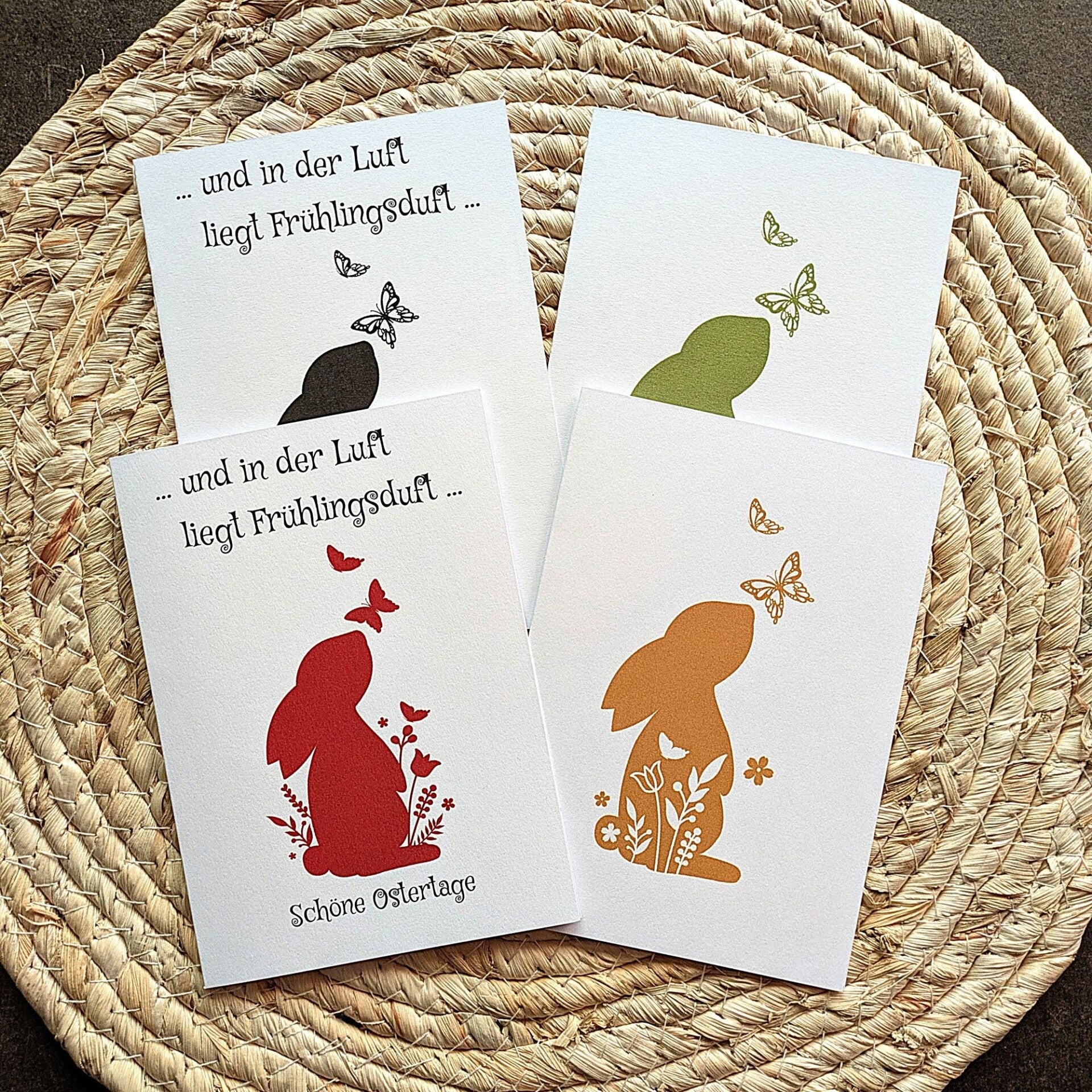 Minimalistische Osterklappkarte mit Blumenhase personalisierbar „Daisy“