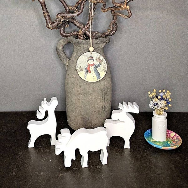 Skandinavische Elchfiguren für Winter & Weihnachten „Lasse“