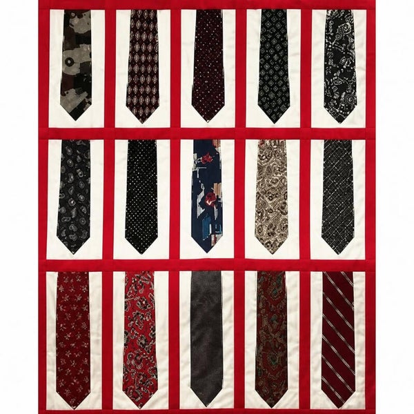 CUSTOM Tie Quilt: "Fifteen Ties that Bind"